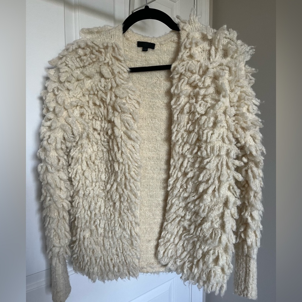Vintage Jcrew Collection faux fur knit jacket